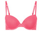 Ein rosafarbener BH mit glatten Cups.
