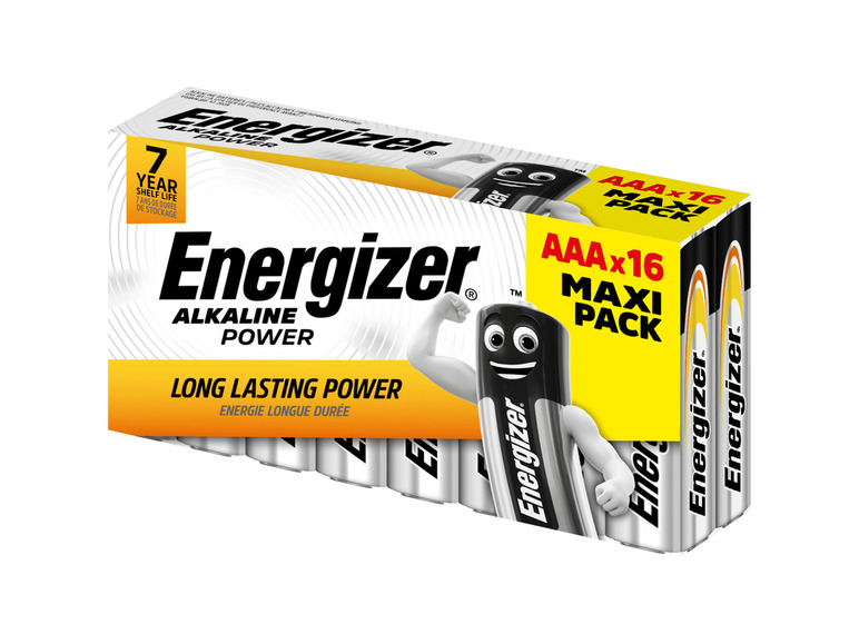 Energizer AAA Alkaline Batterien, 16 Stück im Maxi-Pack.
