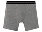 Graue Boxershorts mit schwarzem Bund.