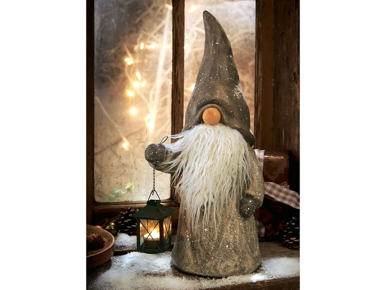 Gehe zu Vollbildansicht: Pureday Weihnachtsdeko - Dekofigur Wichtel Toby - Mit Teelichthalter - Bild 1