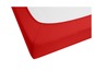 Rotes Spannbettlaken für eine Matratze.