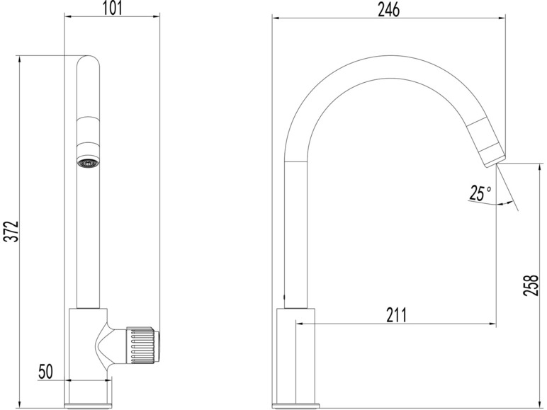 Spültischarmatur Basic, Luftsprudler Duschwell mit Neoperl