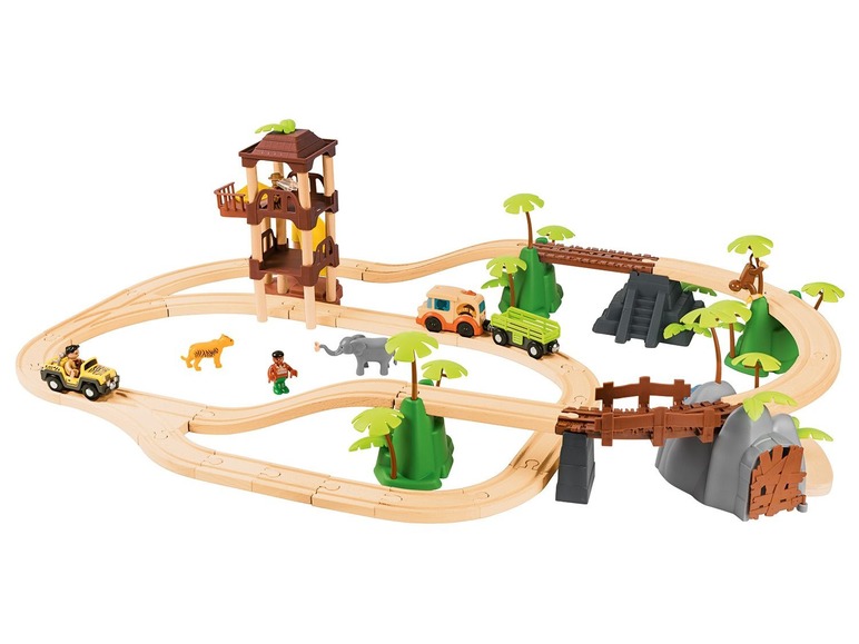 Gehe zu Vollbildansicht: PLAYTIVE® JUNIOR Eisenbahnset Dschungel - Bild 1