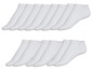 Ein Set mit 12 Paar weißen Socken mit Knöchelhöhe.