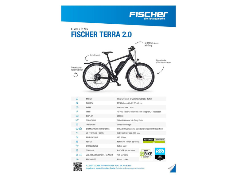 Gehe zu Vollbildansicht: FISCHER E-Bike ATB »Terra 2.0«, Allround-Bike, 27,5 Zoll Modell 2021 - Bild 17