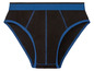 Schwarze Unterhose mit blauem Bund.