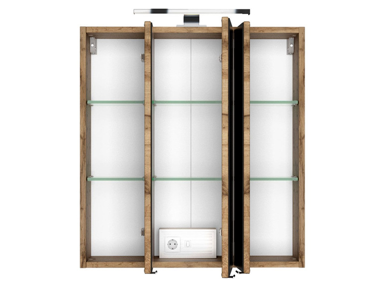 Gehe zu Vollbildansicht: HELD Spiegelschrank »Faro«, mit 2 Spiegeltüren, LED-Aufbauleuchte - Bild 7