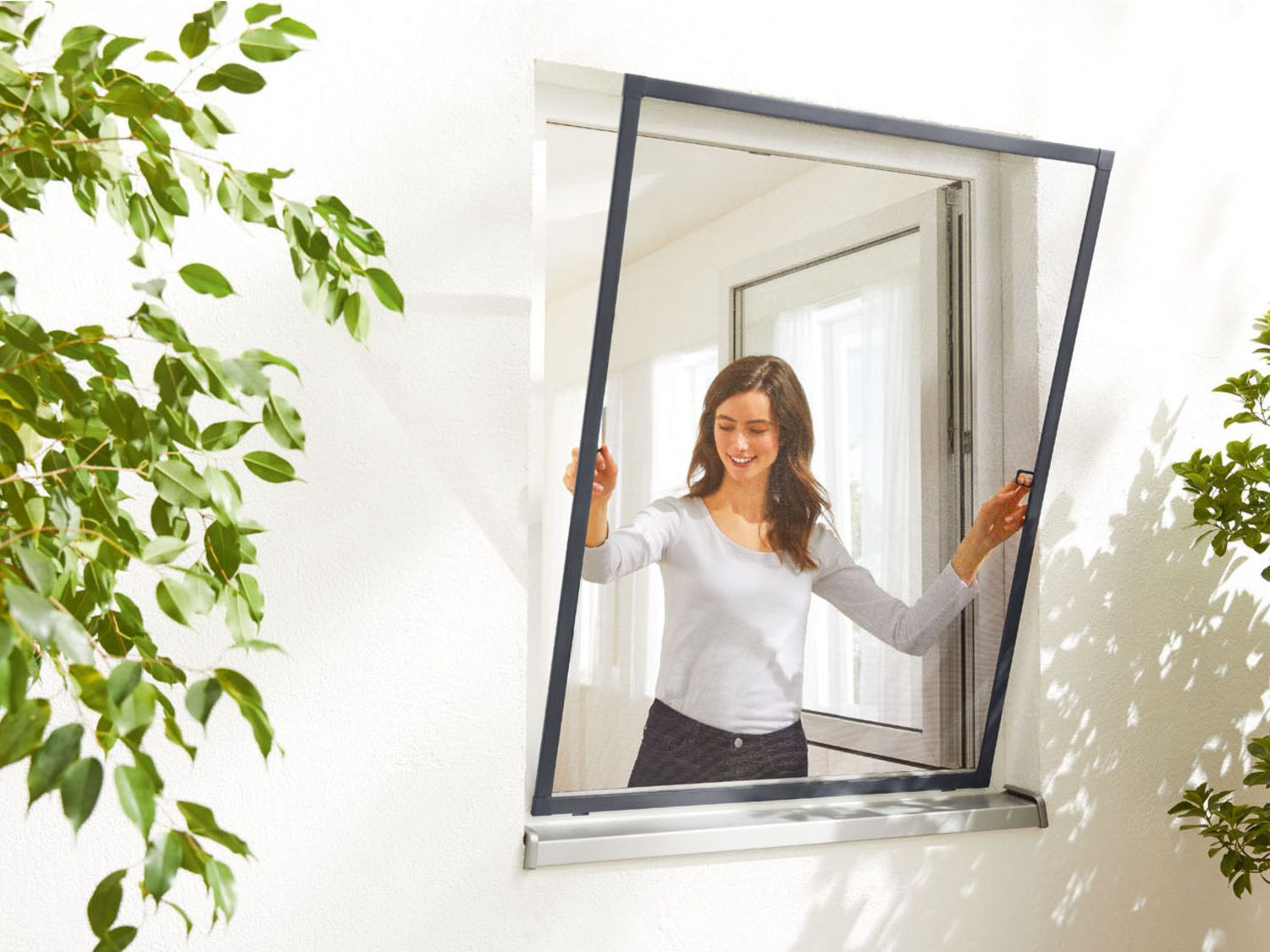 Insektenschutz Alu Rahmen System Profi für Fenster 100 x 120cm weiß kürzbar