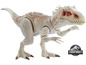 Eine weiße Jurassic World Indoraptor-Actionfigur.