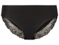 Schwarzer Slip mit Spitze.