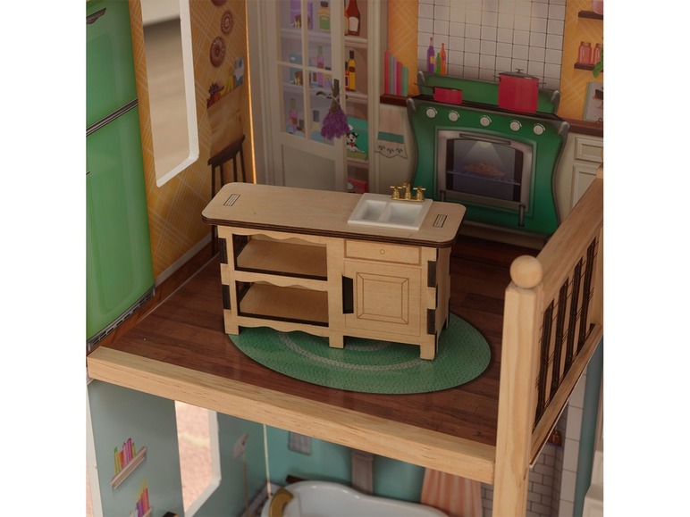 Gehe zu Vollbildansicht: Kidkraft Puppenhaus »Charlotte«, klassisches Design, 14-teiliges Möbelset, 4 Ebenen - Bild 10