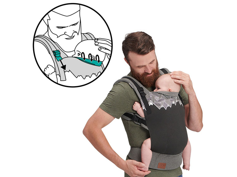 Gehe zu Vollbildansicht: Kinderkraft Babytrage »Milo«, vor dem Bauch & auf dem Rücken tragbar, ergonomisches Design - Bild 25