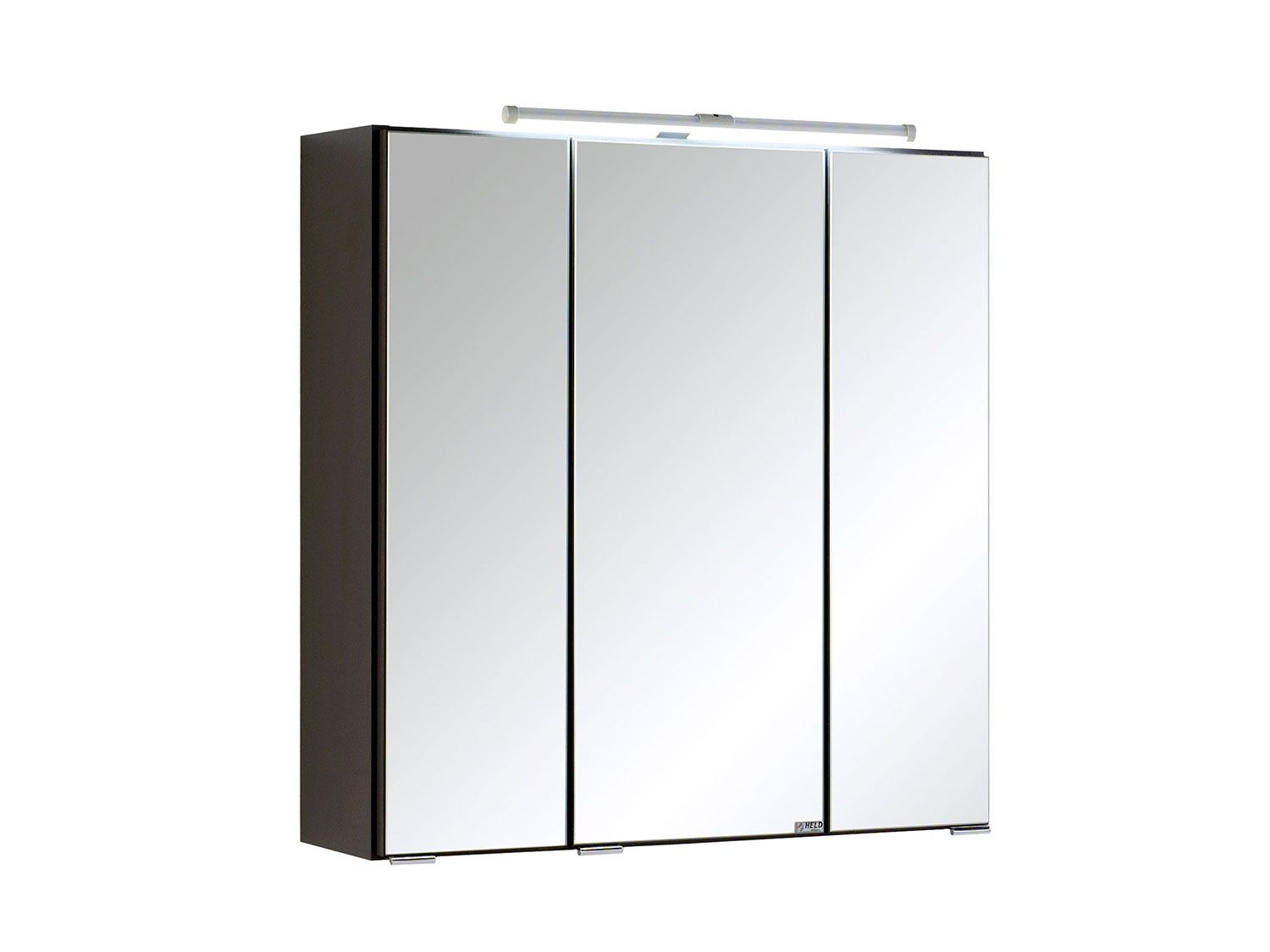 HELD Bologna 3D Spiegelschrank 60/70/80/90/100cm (LED Aufbauleuchte, Graphitgrau, 60 cm) | 04251639433394