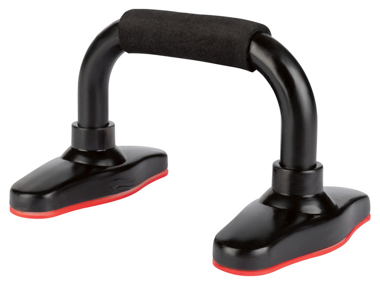 Schwarze Push-up-Stangen mit gepolstertem Griff.