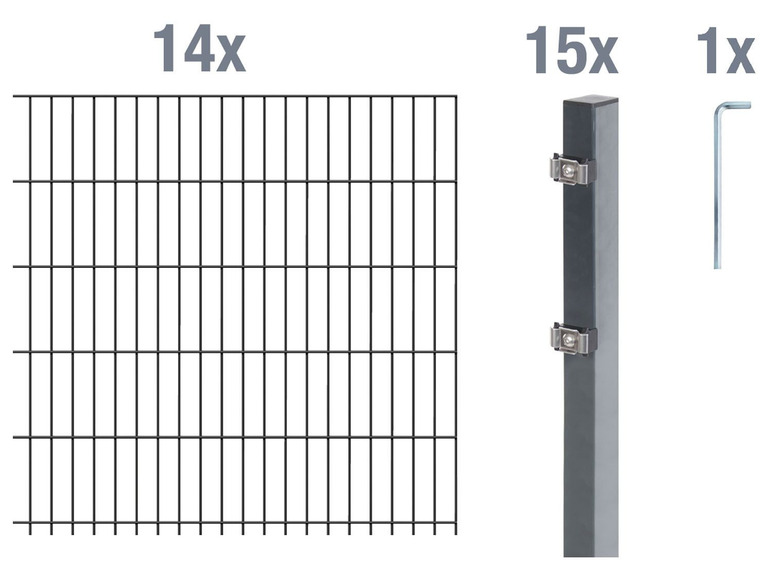 Gehe zu Vollbildansicht: ALBERTS Doppelstabmattenzaun-Grundset - Bild 14