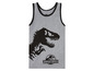 Ein graues Tanktop mit einem Jurassic World T-Rex-Druck.