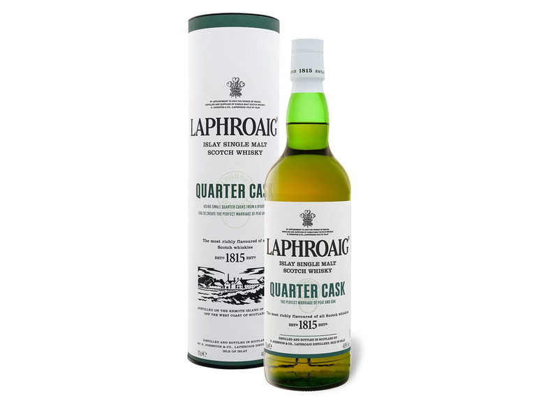 Laphroaig Quarter Cask Islay Single Malt Scotch Whisky mit Geschenkbox 48% Vol | Whisky