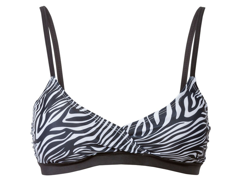 Gehe zu Vollbildansicht: esmara Damen Bikini Oberteil, mit verstellbaren Trägern, gemustert/schwarz/weiß - Bild 1