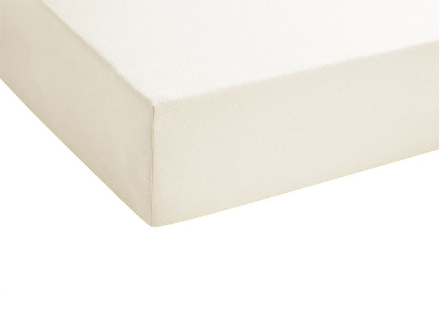 Thumbnail - Biberna Feinjersey Spannbettlaken (Natur, 90 - 100 x 200 cm)