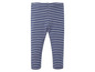 Blau-weiße gestreifte Leggings für Kinder.
