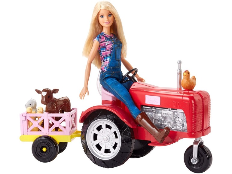Gehe zu Vollbildansicht: Barbie Bäuerin Puppe und Traktor Spielset - Bild 1