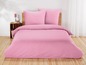 Rosa Bettbezug mit zwei Kissenbezügen.