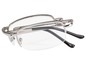 Silberne Klappbrille mit schwarzen Bügeln