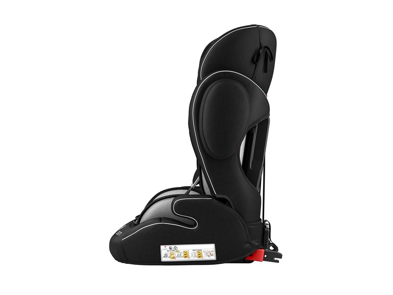 Schwarzer Kindersitz für das Auto.