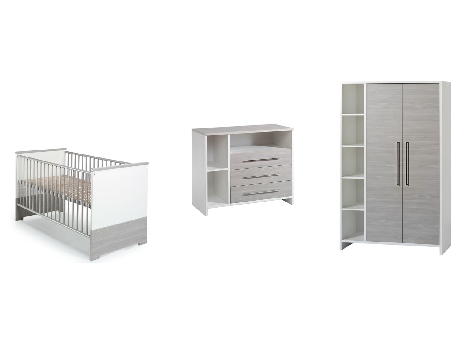 Schardt Kinderzimmer-Set Eco Silber (mit 2 Türer Schrank) | 04042219141613