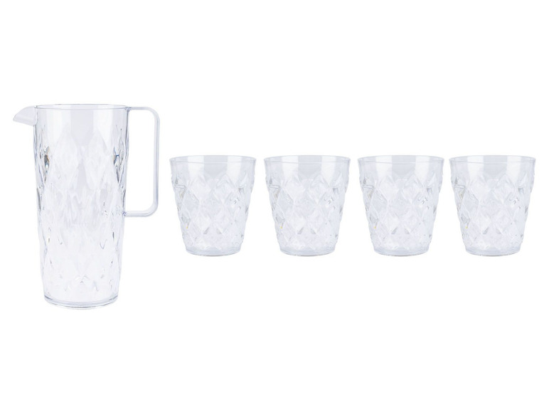Gehe zu Vollbildansicht: Koziol Trinkkanne + 4 Gläser Sommerkollektion, stapelbar - Bild 1