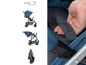 Ein blauer Kinderwagen mit Easy Fold-System.