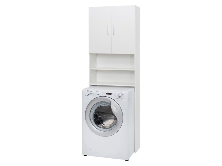 Gehe zu Vollbildansicht: FMD Waschmaschinen Überbau, 2 Türen, 2 höhenverstallbare Ablagen - Bild 8