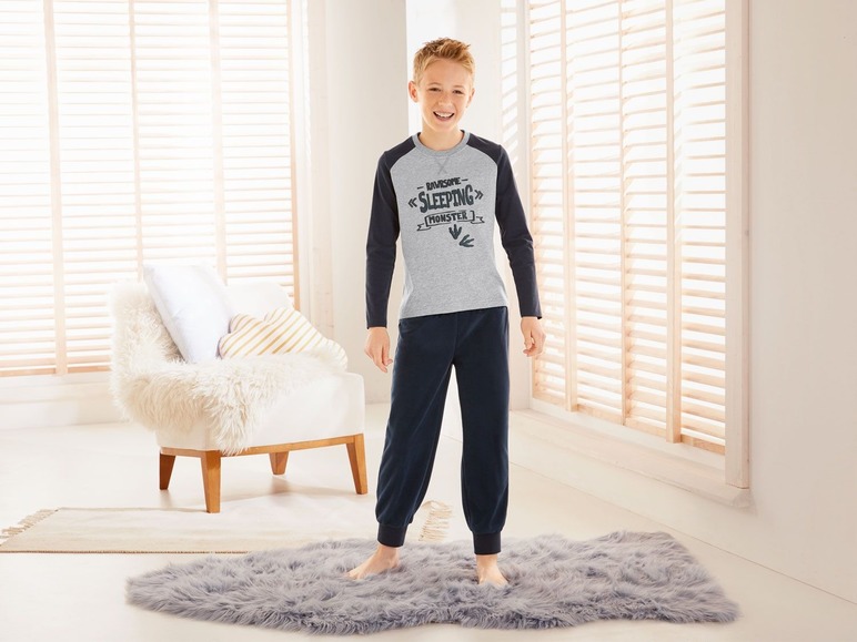 Gehe zu Vollbildansicht: PEPPERTS® Jungen Pyjama, Shirt aus Baumwolle, Hose in Fleece-Qualität - Bild 16
