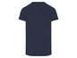 Ein dunkelblaues T-Shirt mit kurzen Ärmeln.