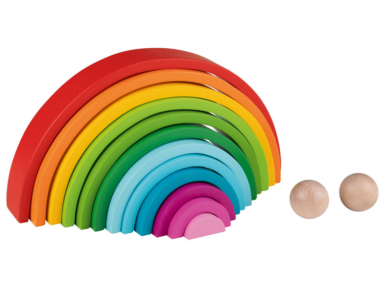Gehe zu Vollbildansicht: PLAYTIVE® Holz Spielzeug Montessori, regenbogenfarben - Bild 2