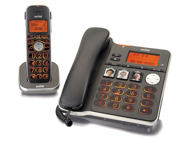 Gehe zu Vollbildansicht: Switel D200 DECT Komfort-Telefon Combo mit Anrufbeantworter - Bild 1