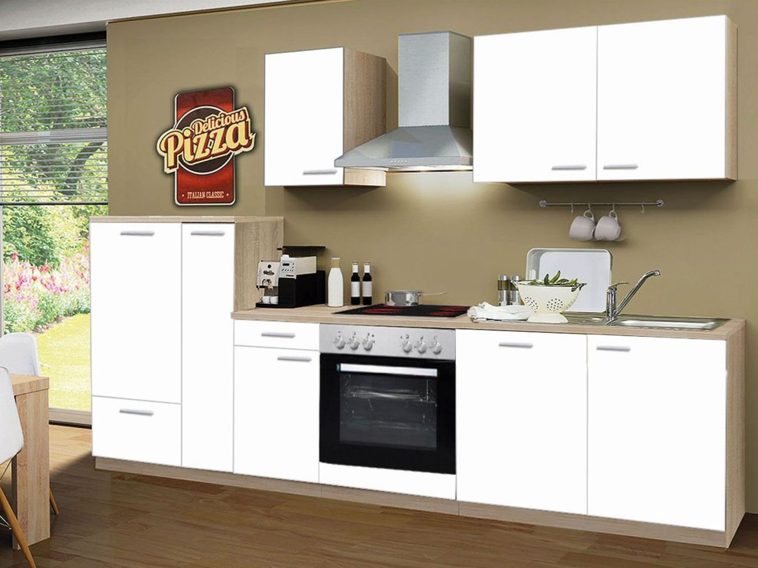 Menke Küchenblock Classic Leerblock 270/280/300/310cm (frei Verwendungsstelle, Weiss, 300 cm) | 4039354094874VER