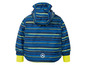 Blaue Jacke mit grünen Streifen für Kinder.