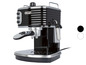 Eine schwarze De'Longhi Espressomaschine im Retro-Design.