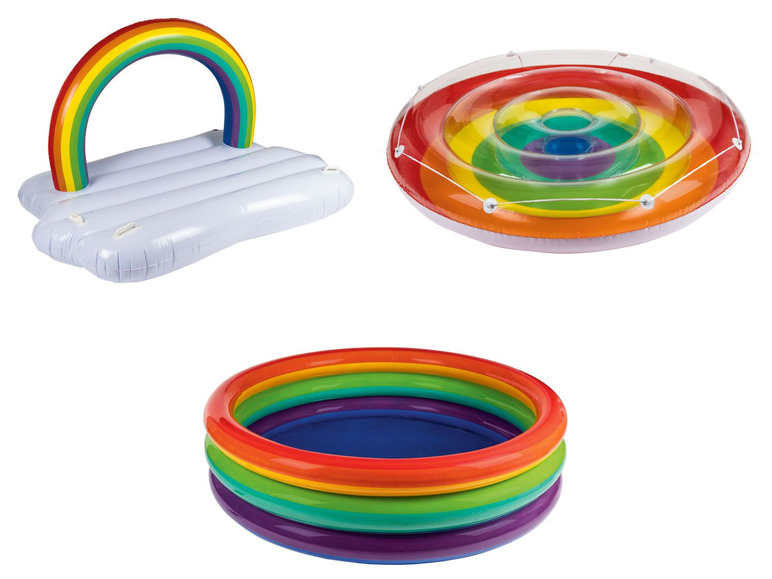 Gehe zu Vollbildansicht: CRIVIT® Badeinsel/Pool, in Regenbogenfarben, Kunststoff - Bild 1
