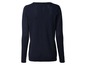 Dunkelblauer Pullover mit langen Ärmeln.