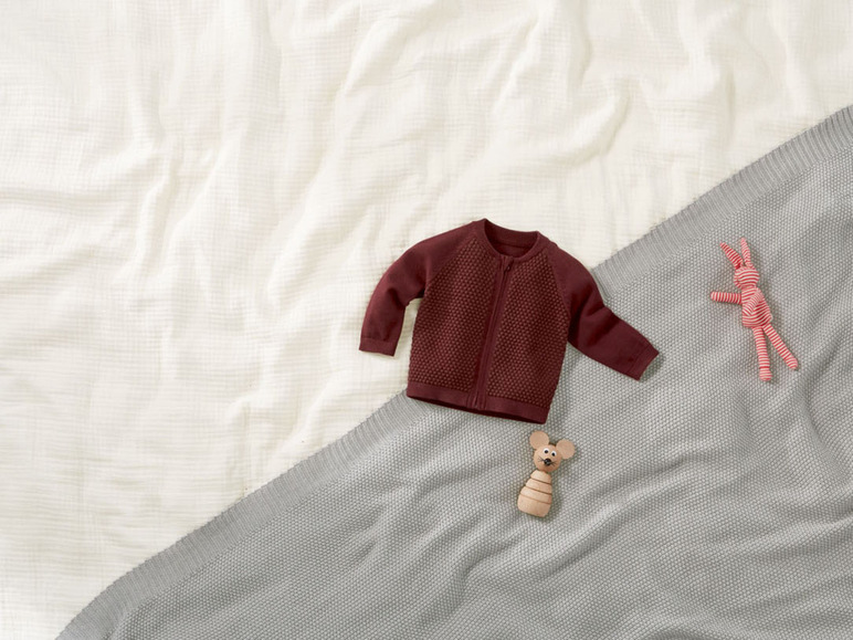 Gehe zu Vollbildansicht: LUPILU® Baby Strickjacke Jungen, mit Bio-Baumwolle - Bild 3