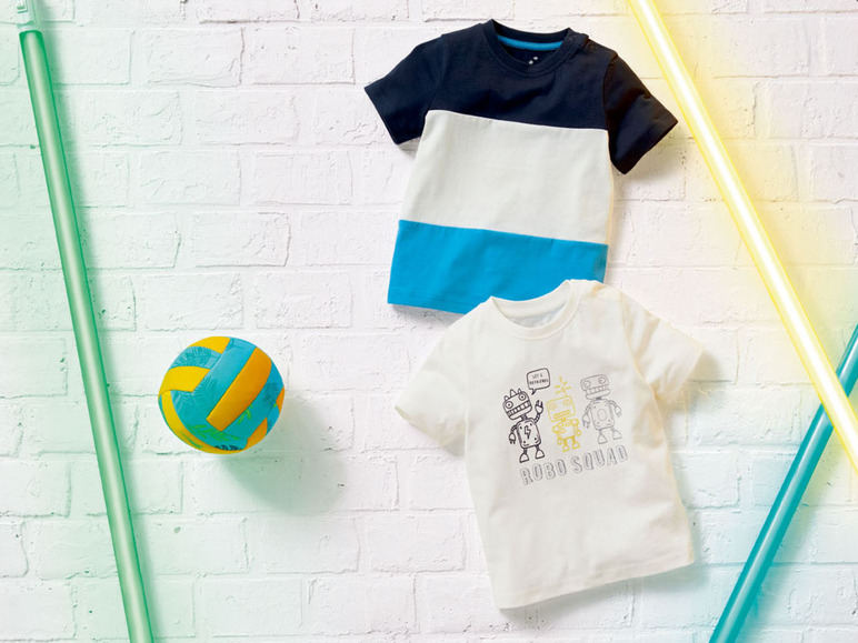 Gehe zu Vollbildansicht: lupilu 2 Kleinkinder Jungen T-Shirts, mit Print - Bild 7