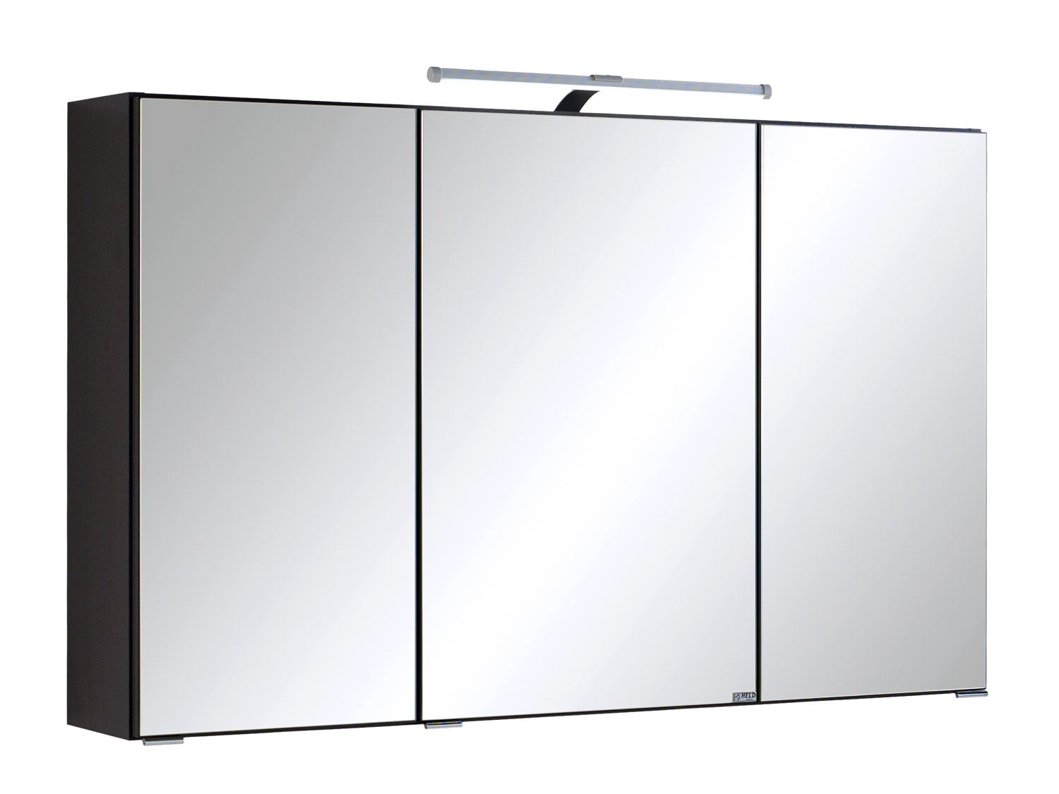 HELD Spiegelschrank »Parma 3D«, mit 3 Spiegeltüren, 6 Glas-Einlegeböden, 1 Aufbauleuchte