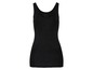 Schwarzes Tanktop mit Spitzendetail.