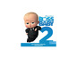 Der Boss Baby 2 Soundtrack mit einem animierten Baby im Anzug.