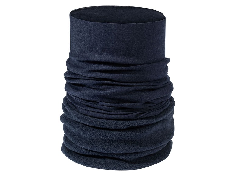 Ein dunkelblauer Fleece-Halswärmer.
