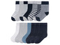 Socken-Set für Jungen in Grau, Weiß und Blau mit Streifen