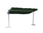 Grünes Sonnensegel mit weißem Gestell