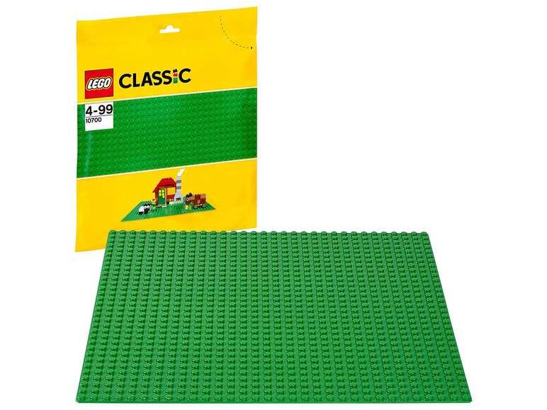 Grüne LEGO Classic Grundplatte mit einem kleinen Haus